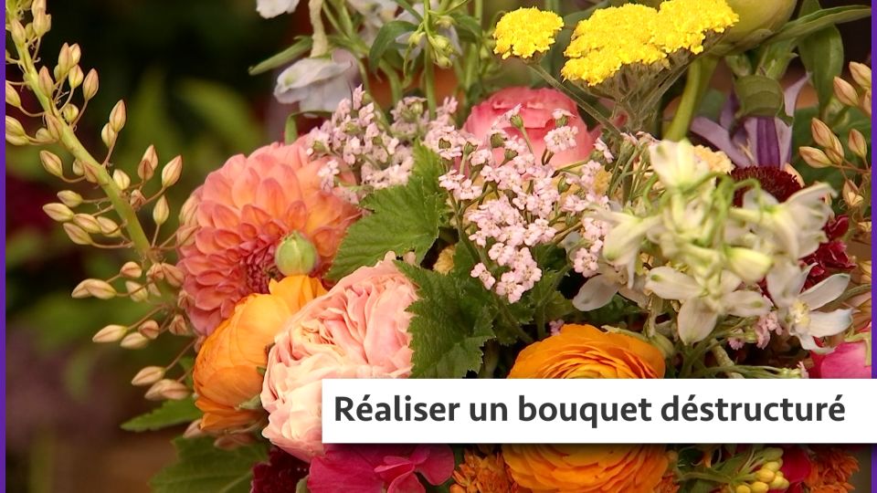 Atelier du jardin : réalisation d'un bouquet de mariage déstructuré