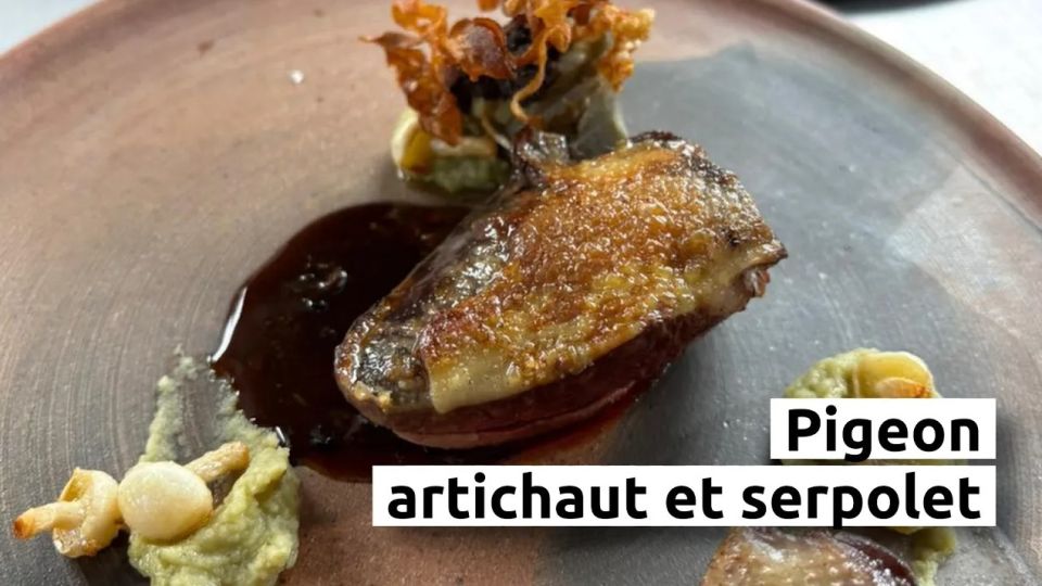 A feu doux : Le Haut Jardin #04 Pigeon cuit sur coffre, artichaut et serpolet 