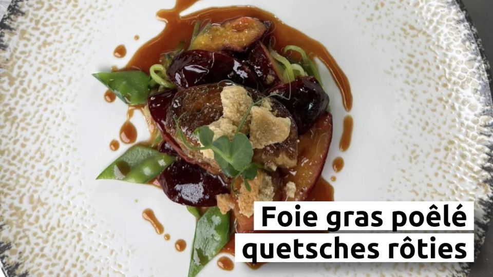 A feu doux : L'Hostellerie du Prieuré #1 Foie gras poêlé et quetsches rôties