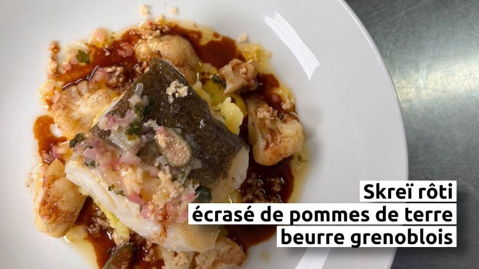 A feu doux : Le Bistrot 25 #3 Skreï rôti, écrasé de pommes de terre, beurre grenoblois