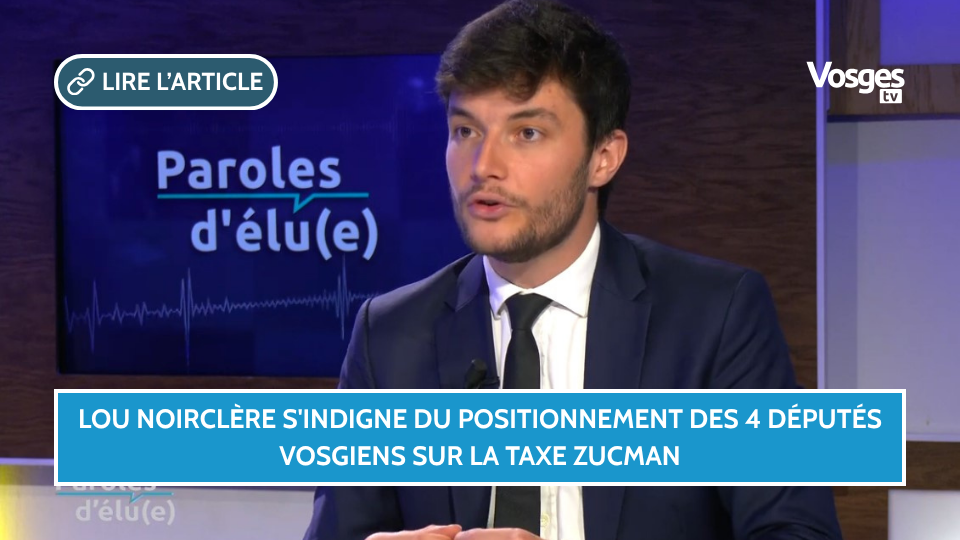 Le conseiller régional écologiste Lou Noirclère s'indigne du positionnement des 4 députés vosgiens sur la taxe Zucman