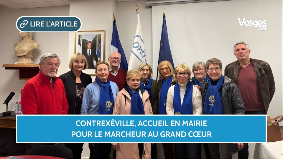 Contrexéville, accueil en mairie pour le marcheur au grand cœur